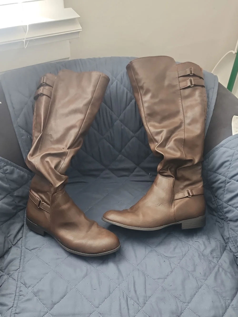 Life Stride Over-the-Knee Brown Riding Boots with Buckle Detail